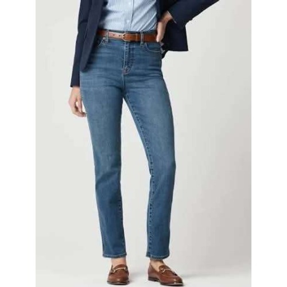 J. Crew High-Rise Classic Vintage Jeans Women 25 Blue Denim Straight Leg Stretch
